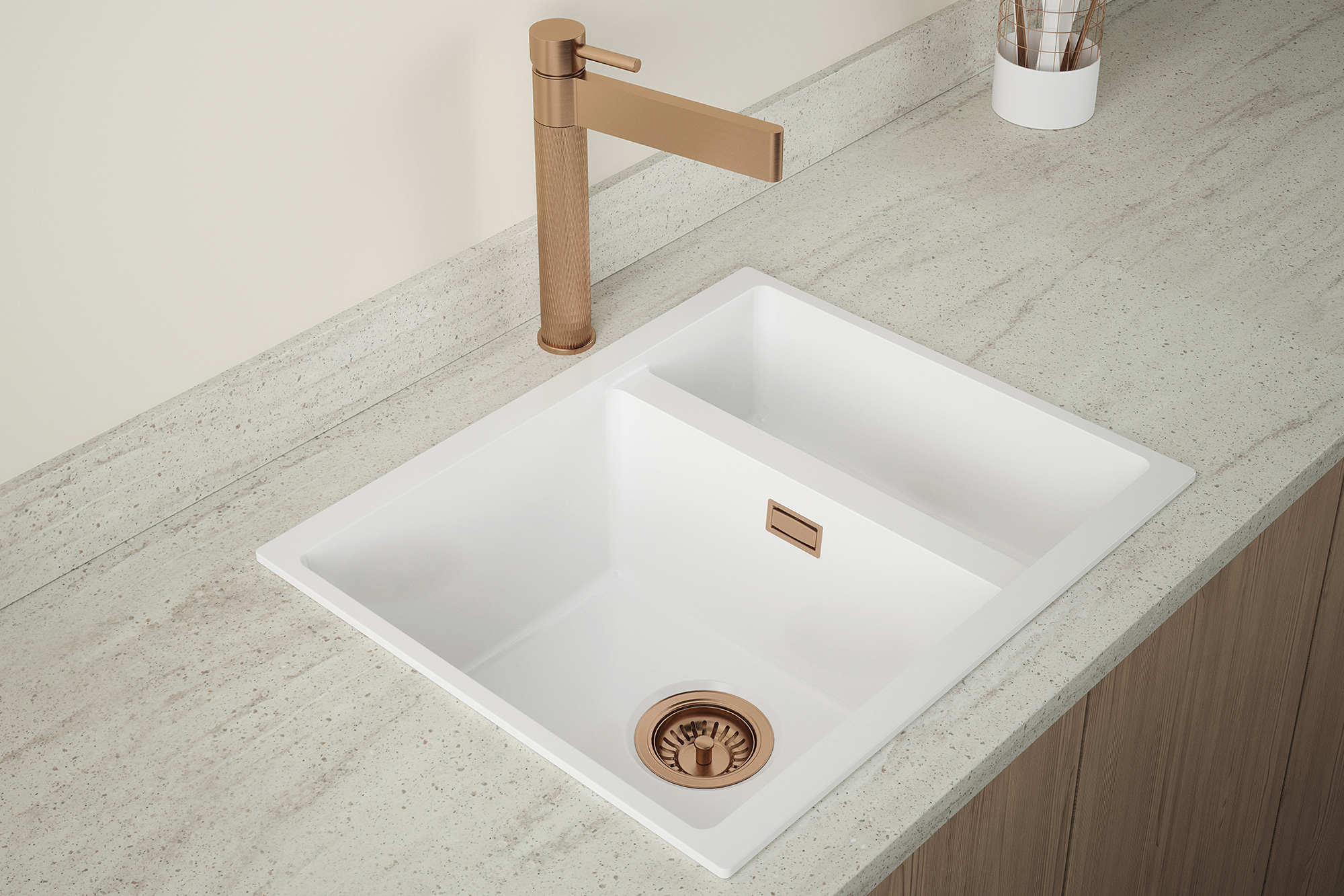 CARYSIL CBEN50 Ceramic Sink | 565×460 mm 1.5-Bowl Fireclay - Image 5
