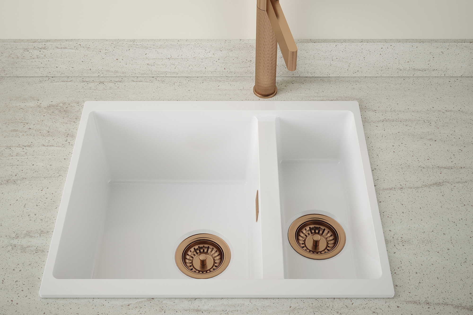 CARYSIL CBEN50 Ceramic Sink | 565×460 mm 1.5-Bowl Fireclay - Image 4